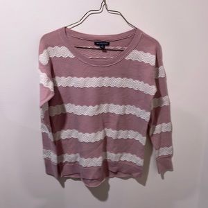 Women’s American Eagle Small Pink/White Sweater